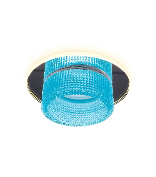 Светильник Ambrella light TN351 CH/BL хром/голубой GU5.3+3W (LED COLD) D95*45