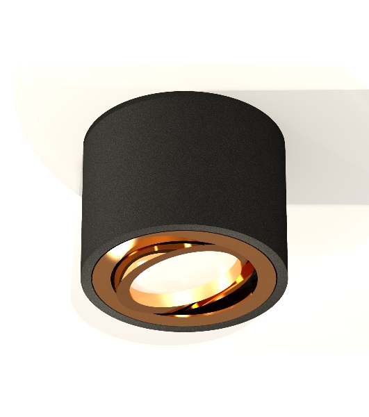 Светильник Ambrella Light XS7511004 SBK/PYG черный песок/золото желтое полированное MR16 GU5.3 (C7511, N7004)