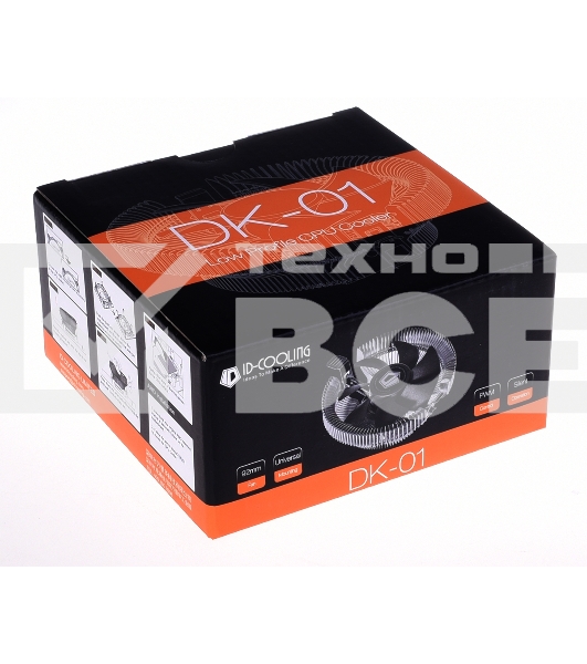 Кулер Cooler ID-Cooling DK-01 черный/серебристый 92мм алюминий 2500rpm 29db 95W 52мм