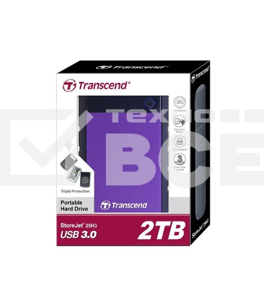 Внешний жесткий диск Transcend USB 3.0 2Tb TS2TSJ25H3P StoreJet 25H3P (5400 об/мин) 2.5