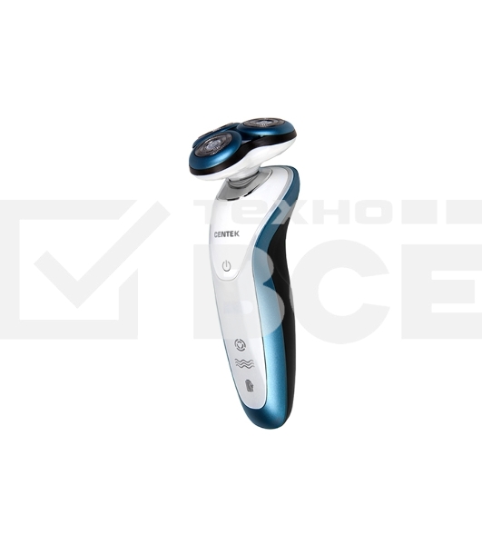 Бритва Centek CT-2163 (серебр) ротор, +ВЛАЖНОЕ БРИТЬЁ, 3 плав.головки, 2-йные лезвия, до 40 мин. раб