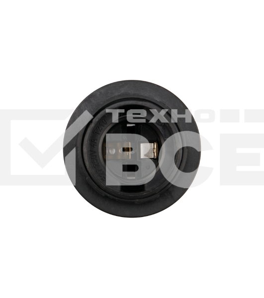 Патрон пластиковый термостойкий подвесной с кольцом Е27, черный Rexant