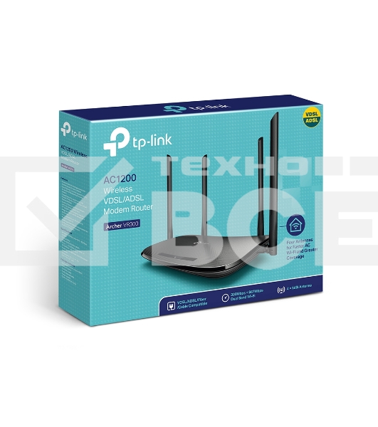 Роутер беспроводной TP-Link Archer VR300 AC1200 10/100BASE-TX/ADSL черный