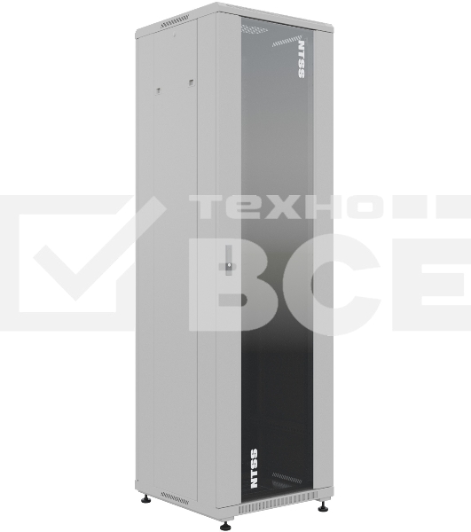 Шкаф серверный NTSS Премиум (NTSS-R22U6060GS) напольный 22U 600x600мм пер.дв.стекл металл 900кг серый IP20 сталь