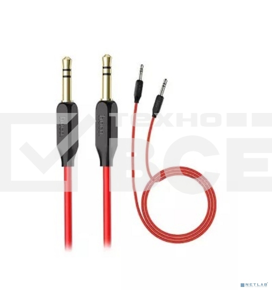 AUX аудио кабель/3.5 mm jack - 3.5 mm jack/ HOCO HC-79293 UPA11/ 1m/ позолоченные контакты/ Black