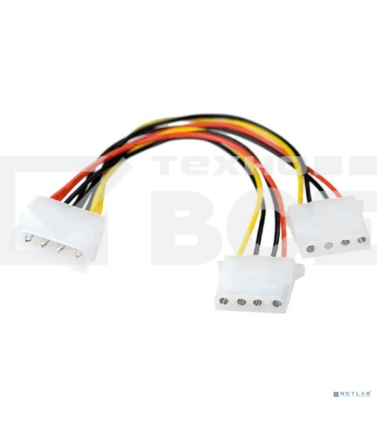 Разветвитель питания IDE-устройств Molex (IDE) в 2*Molex (IDE), 15см Exegate