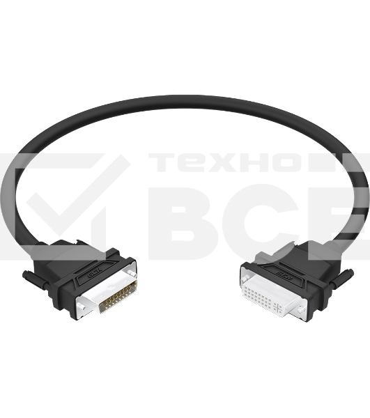 Удлинитель 1.0m DVI-D, черный, DVI/DVI, 25M/25F, FullHD, 28 AWG, GCR-54706