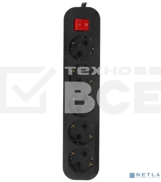 Сетевой фильтр 5bites SP5B-318 5S, 3x1.5 мм2, 16A, ABS, 1.8 м, черный