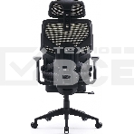 Кресло офисное Cactus CS-CHR-MC01-LGNBK салатовый, сиденье черный, сетка/ткань, с подголов. крестов. пластик, подст. для ног, фото7