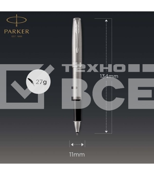 Ручка роллер Parker Sonnet Core T526 (CW1931511) Stainless Steel CT M черн. черн. подар.кор.