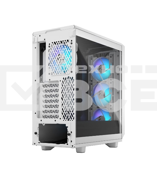 Корпус ПК без блока питания Fractal Design Meshify 2 Compact RGB TG Light Tint, Midi-Tower, 4x120mm RGB, 2xUSB-A 3.2 + 1xUSB 3.2 Type-C ATX, mATX, mITX White