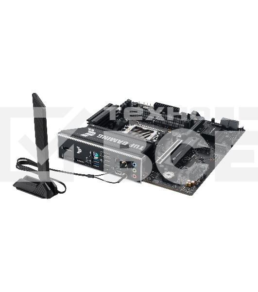 Материнская плата ASUS TUF GAMING B850M-E WIFI, AM5, AMD B850, 4xDDR5, 4xSATA, 3xM.2, 1xPCIe 5.0 x16, 1xPCIe 4.0 x16, 1xPCIe 3.0 x1, 1xHDMI (v2.1), 2xDP (v1.4), 1x2.5Gb LAN, Wi-Fi 6E, Bluetooth 5.3, 1xUSB-C 10Gbps, 2xUSB-A 10Gbps, 2xUSB-A 5Gbps, 4xUSB-A 2.0, 1xPS/2, 3x3.5 мм, 7.1, mATX