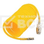 Шланг спиральный для компрессора Kranz с быстросъемным соединением, 5м, фото 1