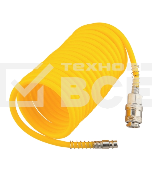 Шланг спиральный для компрессора Kranz с быстросъемным соединением, 5м