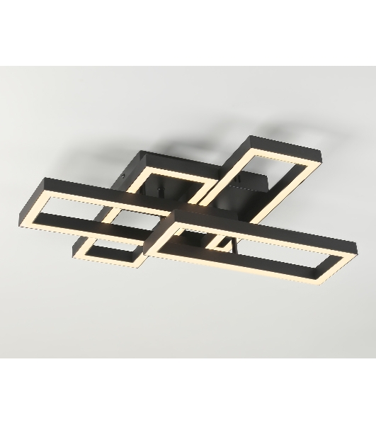 Потолочный светодиодный светильник Ambrella light FA1002/2+2 BK черный 65W 3000K-6400K 550*453*130 (ПДУ ИК)