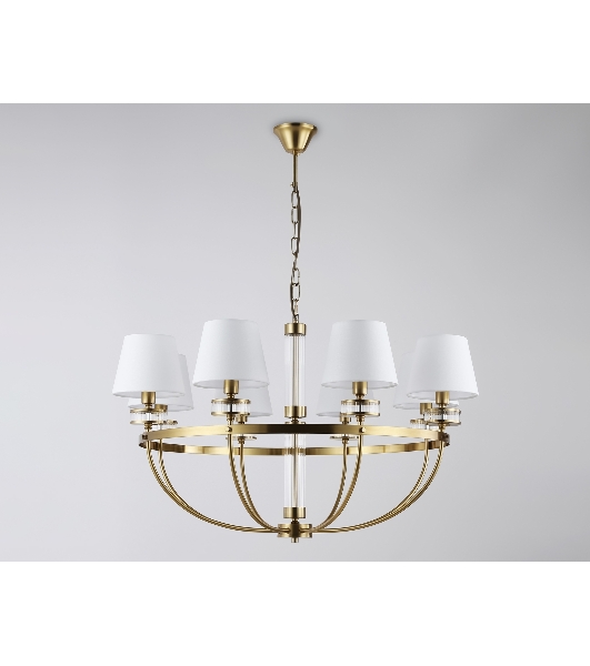 Люстра Ambrella light LH71253/8 BS/WH латунь/белый E14/8 max 40W D870*990
