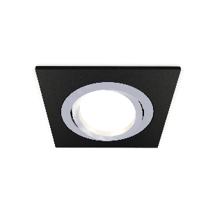Комплект встраиваемого поворотного светильника Ambrella light XC7632082 SBK/PSL черный песок/серебро полированное MR16 GU5.3 (C7632, N7003)