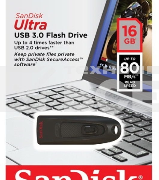 Флеш диск Sandisk 16Gb Ultra SDCZ48-016G-U46 USB3.0 черный