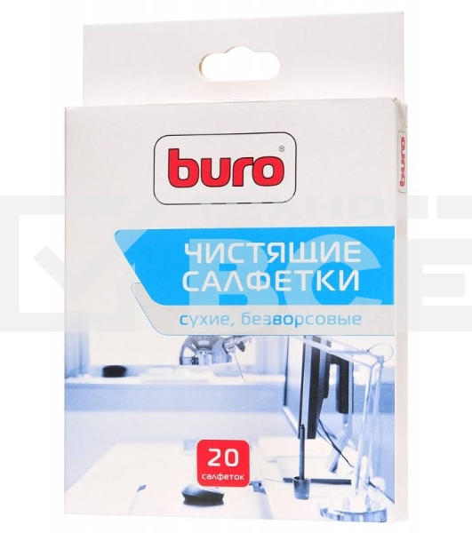 Салфетки Buro BU-Udry, 20 шт для удаления пыли коробка 20шт сухих