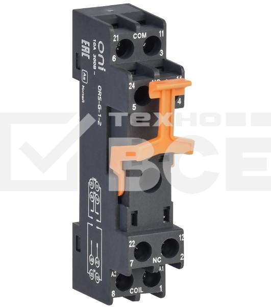 Розетка для реле IEK винт.соед. 300 (ORS-G-1-2-G)