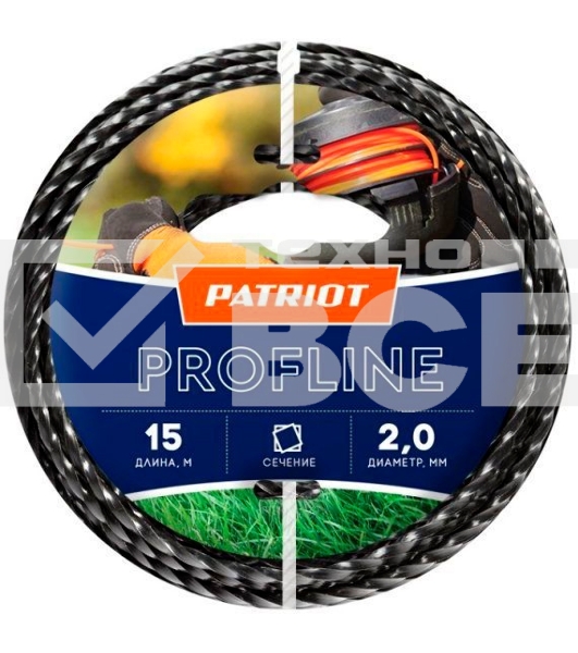 Леска для садовых триммеров Patriot Profline d=2.0мм L=15м (805402201)