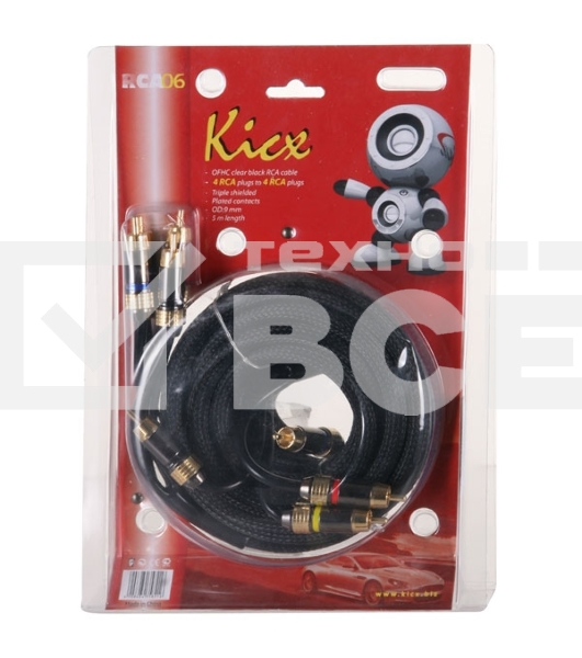 Акустический кабель Kicx RCA-06 черный