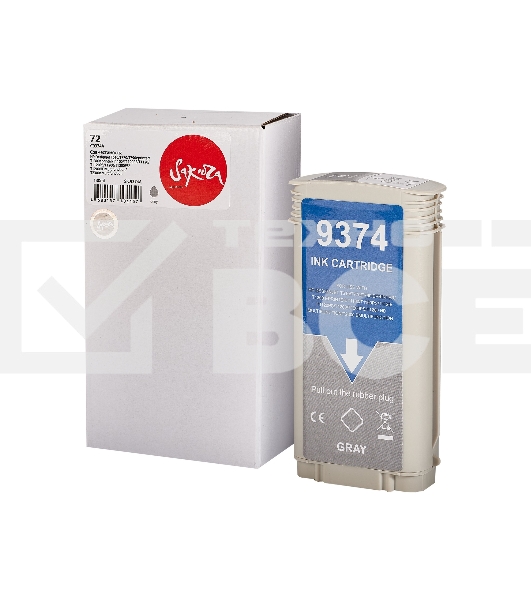 Струйный картридж Sakura C9374A (№72 Grey) для HP, серый, 130 мл.