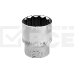 Головка торцевая, 27 мм, 12-гранная, CrV, под квадрат 1/2', хромированная Stels, фото3