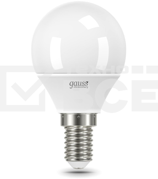 Лампа светодиодная LED 8Вт E14 220В 2700К Elementary шар 53118 Gauss