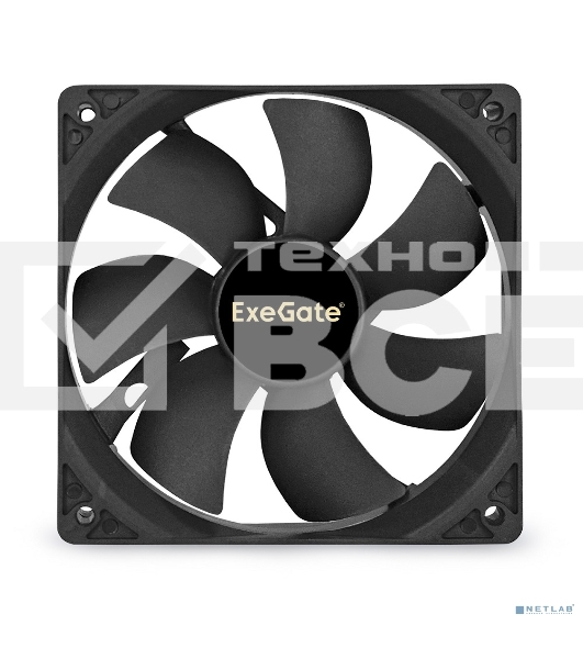 Вентилятор для корпуса ExeGate E12025S4P-PWM черный, 120 мм, 1500 об/мин, 25 дБ, 4 pin