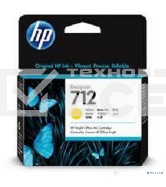 Картридж струйный HP 712 3ED69A желтый (29мл) для HP DJ Т230/630