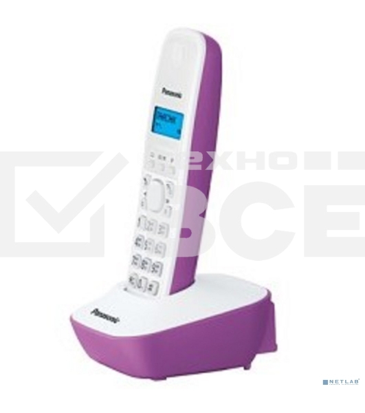 Телефон беспроводной (DECT) Panasonic KX-TG1611RUF (сиреневый) {АОН, Caller ID,12 мелодий звонка,подсветка дисплея,поиск трубки}