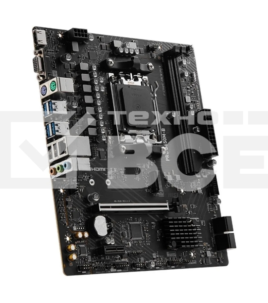 Материнская плата MSI PRO B650M-B, AM5, AMD B650, 2xDDR5, 4xSATA, 1xM.2, 1xPCI-E 4.0 x16, 1xPCI-E 4.0 x1, 1xHDMI, 1xVGA, 1x2.5Gb LAN, 2xUSB 2.0, 4xUSB 3.2 Gen 1, 3x3.5 мм, 7.1, Micro-ATX