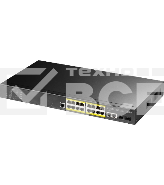 Коммутатор Cudy GS2018PS2-200W (L2) 16x1Гбит/с 2SFP 16PoE+ 200W управляемый