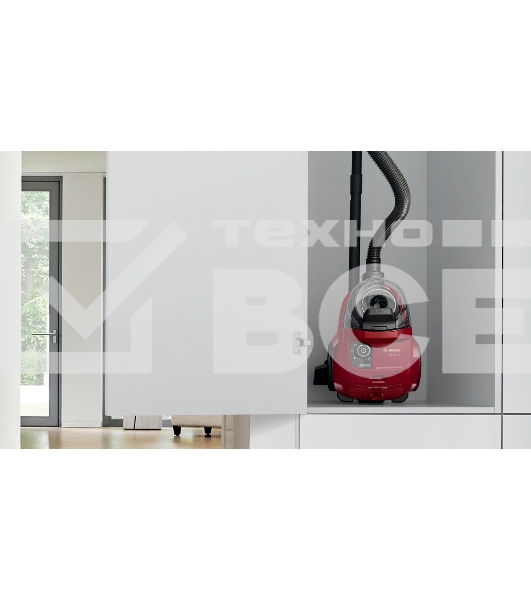 Пылесос Bosch BGS21WX200 красный, 2000 Вт, уборка сухая, пылесборник контейнер, 2 л