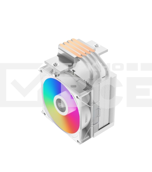 Кулер PCCooler R400 ARGB белый 92мм алюминий+медь 2200rpm 30db 4-pin 180W 133мм