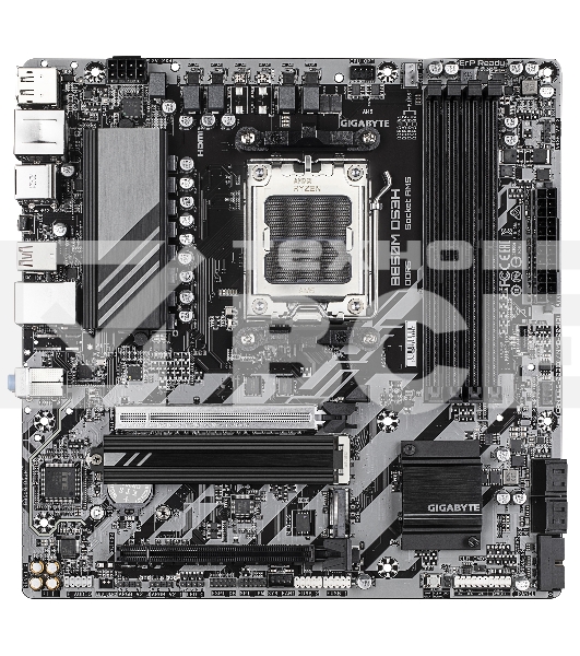 Материнская плата Gigabyte B850M DS3H, AM5, AMD B850, 4xDDR5, 4xSATA, 2xM.2, 1xPCIe 5.0 x16, 1xPCIe 3.0 x4, 1xHDMI, 2xDP, 1x 2.5Gb LAN, 3xUSB-A 3.2 Gen 1, 1xUSB-A 3.2 Gen 2, 4xUSB-A 2.0, 1xUSB-C 3.2 Gen 2, 3x3.5 мм, 7.1, mATX