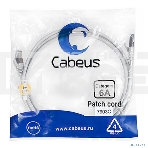 Шнур комм. Cabeus, кат. 6A, экр., S/FTP, RJ45/RJ45, LSZH, AWG26, 2м, серый, фото 1
