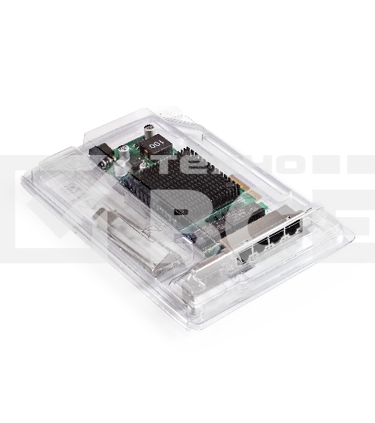 Сетевой адаптер ExeGate EXE-I350-T4V2-PoE (PCI-E x4 v2.1, порты 4xRJ45 PoE (медные, с поддержкой PoE), 10/100/1000Mbps, Gigabit Frame Grabber NIC Intel Chipset NHI350AM4)