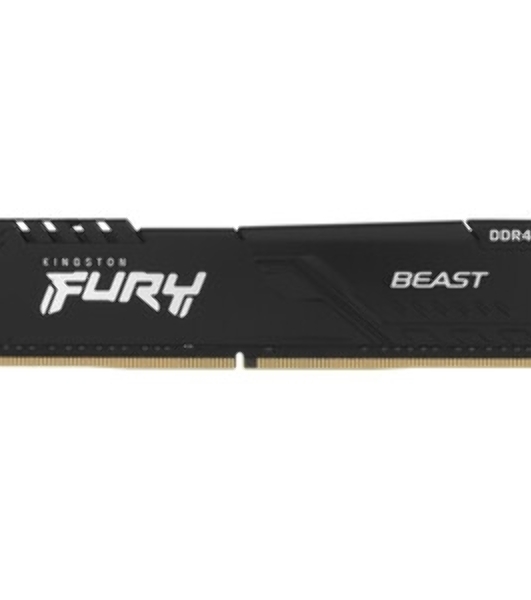 Оперативная память Kingston Fury Beast, DDR4, 32GB (2x16GB), 3200MHz, CL16, DIMM, с радиатором, RGB, черный