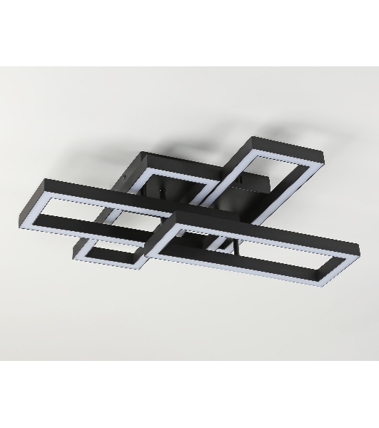 Потолочный светодиодный светильник Ambrella light FA1002/2+2 BK черный 65W 3000K-6400K 550*453*130 (ПДУ ИК)