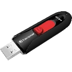 Флешка USB Transcend JetFlash 590 (TS64GJF590K), 64Gb, USB 2.0, R/W 25/15, черный/красный, фото 1