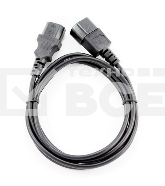 Кабель питания сист.блок-монитор Cablexpert PC-189-1-1.8M, 1.8м, C13-C14, 3x1кв.мм., черный, с заземлением
