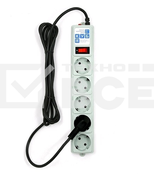 Сетевой фильтр Powercube SPG-B-10 3м (5 розеток) серый (коробка)