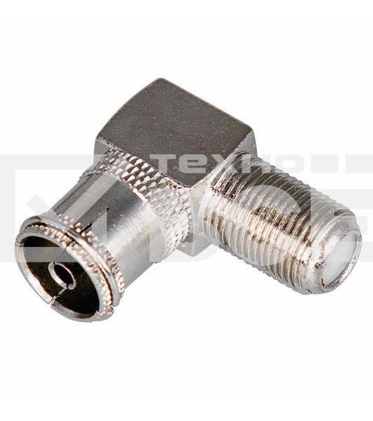 Переходник антенный гнездо F-гнездо TV угловой блист. Rexant 06-0026-A