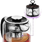 Чайник электрический Kitfort KT-6116 1.7 л, 2200 Вт, нержавеющая сталь/черный (корпус: стекло), фото16