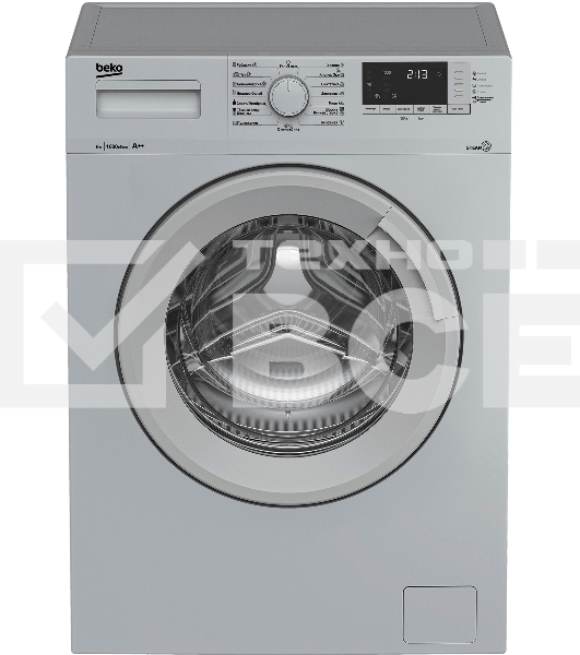 Стиральная машина Beko WSRE6512ZSS серебристый, загрузка фронтальная 6 кг, 1000 об/мин., класс: А