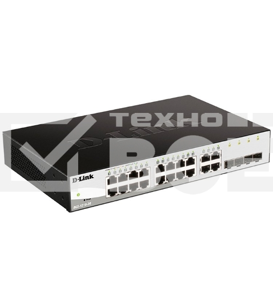 Коммутатор D-Link Gigabit Smart Switch with 16 10/100/1000Base-T ports and 4 Gigabit MiniGBIC (SFP) ports