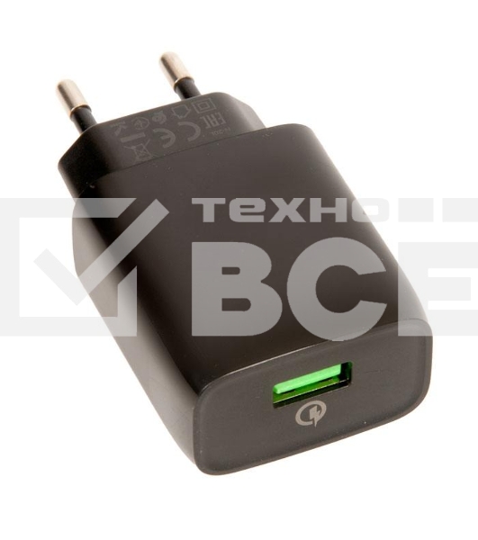 Сетевое зарядное устройство QC 3.0/ HOCO HC-32507 C72Q/ 1 USB/ Выход: 5V_9V_12V, 18W, черный