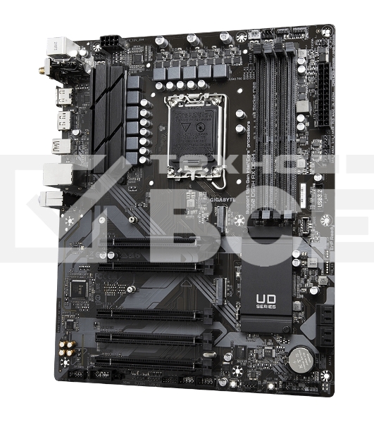 Материнская плата Gigabyte B760 DS3H AX DDR4, LGA 1700, Intel B760, 4xDDR4, 4xSATA, 2xM.2, 1xPCIe 4.0 x16, 4xPCIe 3.0 x1, 1xHDMI, 1xDP, 1x 1Gb LAN, 4xUSB-A 2.0, 1xUSB-A 3.2 Gen 2, 1xUSB-C 3.2 Gen 2, 3x3.5 мм, 7.1, ATX.